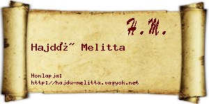 Hajdú Melitta névjegykártya
